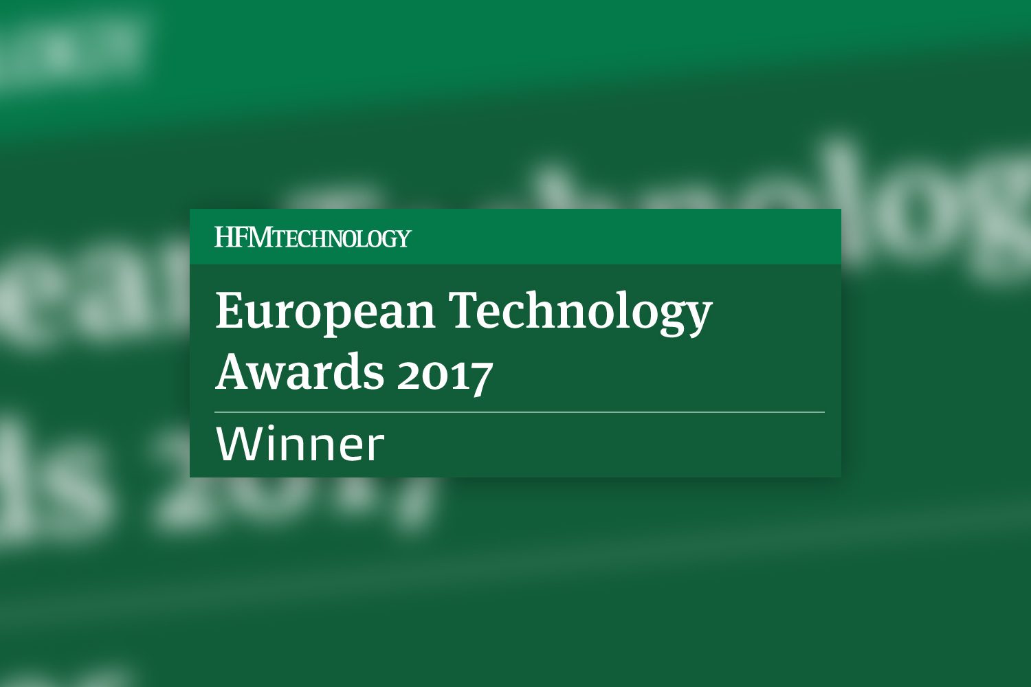 Digiterre Wins Best Workflow Management System at HFM European Technology Awards 2017