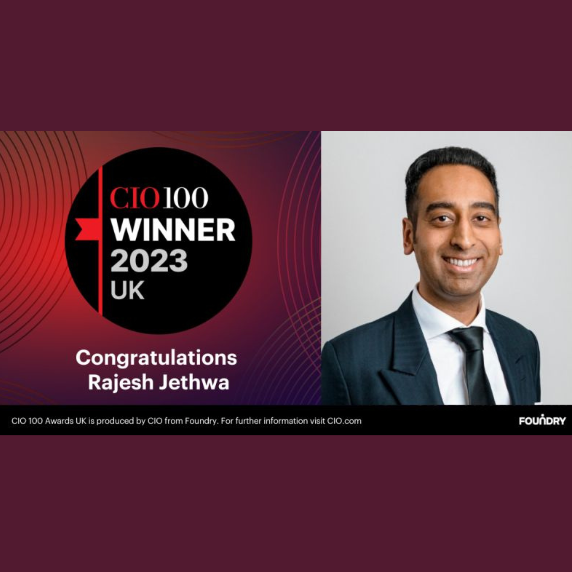 Digiterre’s Rajesh Jethwa is named in the top 30 of the 2023 CIO 100 